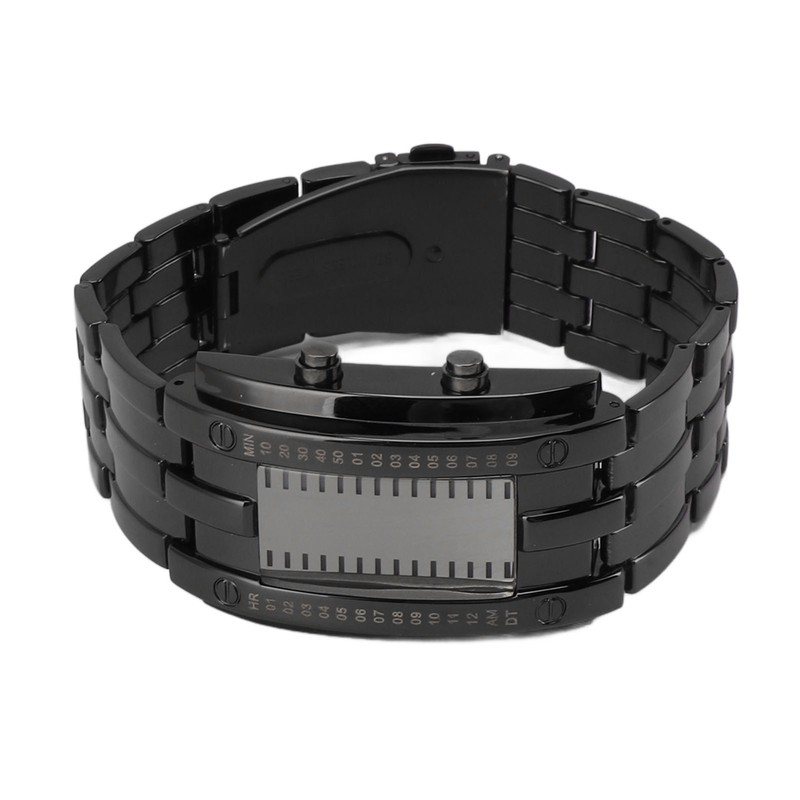 Dual Line Binary Watch Digital Blue LED Alloy Binary Fashion