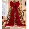 Oversized Velvet Christmas Bow with Long Tails, 15.75 x 70.8