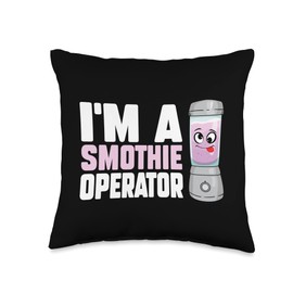 Funny Smoothie Operator Healthy Lifestyle Gifts I'm A Smoothie Operator Blender Owner Fitness Drink Lover Throw Pillow, 16x16, Multicolor