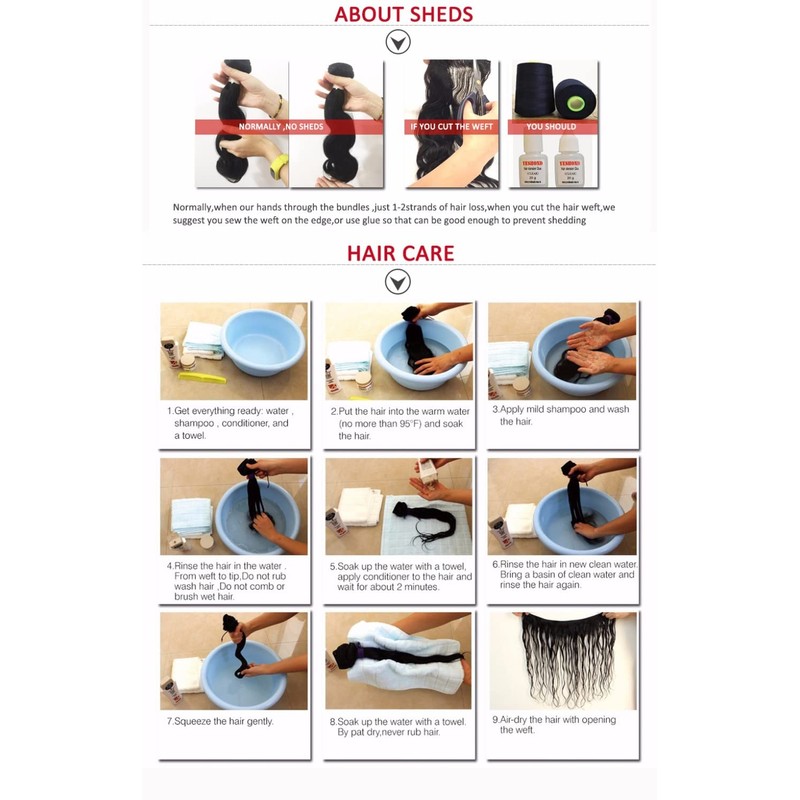 QEUOPE Color 4 Human Hair Water Wave Bundles Double Weft