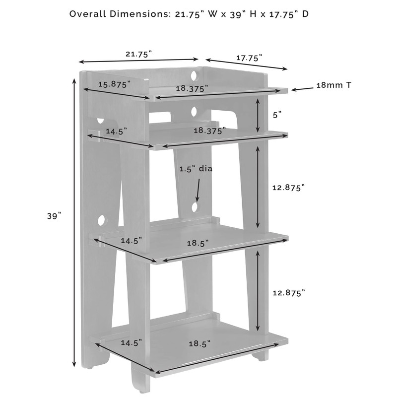 Crosley Furniture Soho Turntable Stand, Gray