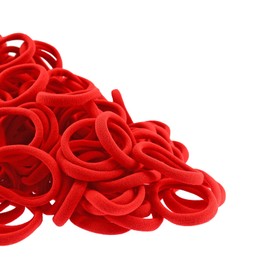 Pack of 100 Women's Hair Bobbles for Girls, Ponytail Rubber, Elastic Hair Bands for Women Girls (Red)