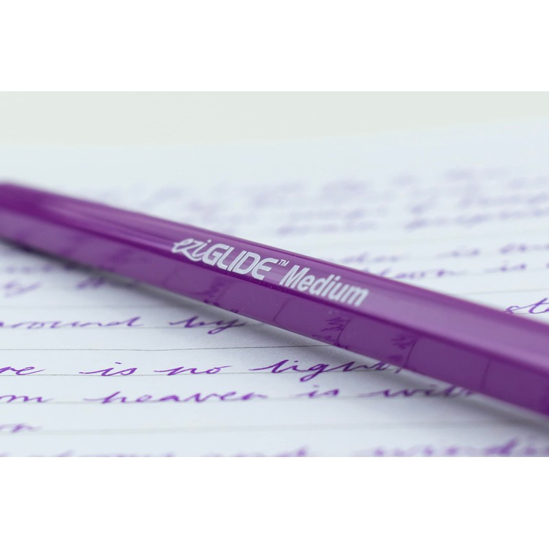 Eziglide Ballpoint Purple Pen, Pack of 50 Ball point Pens,