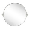 Round Pivot Bathroom Mirror Brushed Nickel Circle Metal Framed Tilting