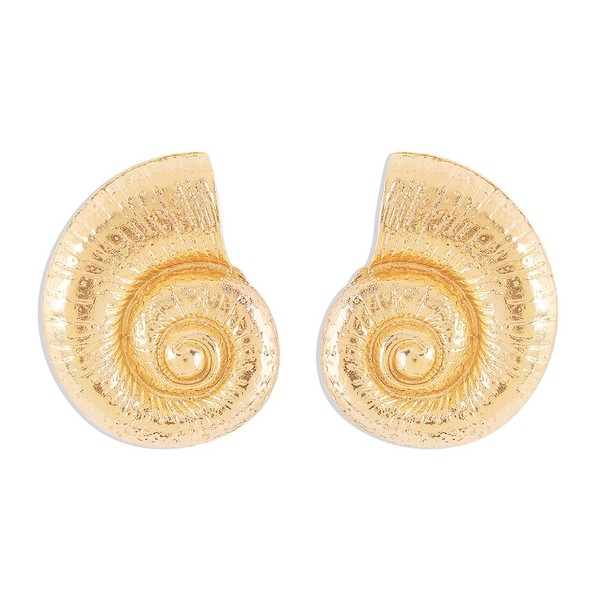 Big Seashell Stud Earrings for Women Gold Plated Hypoallergenic Fashion