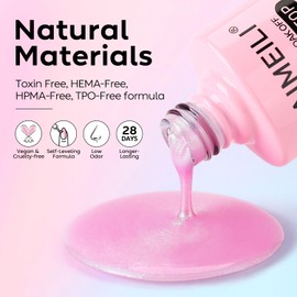 AIMEILI Gel Nail Polish Pearl Top Coat 2 In 1 Pearlescent Glitter Gel Nail Polish Glossy Shiny No Wipe Gel Top Coat for Nail Art Home DIY Manicure