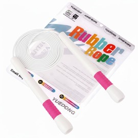 JUMP Yuedong Jump Rope for Adults, Competition, Double Unders, Training, Diet, 7.7 inches (19.5 cm) Long, Non-Slip Handle, Tangle-free, 0.2 inch (4 mm) Nylon Core, Adjustable Length, Storage Bag Included, Unisex (Rose)