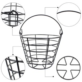 Crestgolf Ball Basket Golf Basket 50 Balls Golf Practice Ball Case Storage Basket Golf Basket Carrying Golf Container Practice with Handle Steel Wire - Material Fit Black Golf Basket Golf Basket, Black