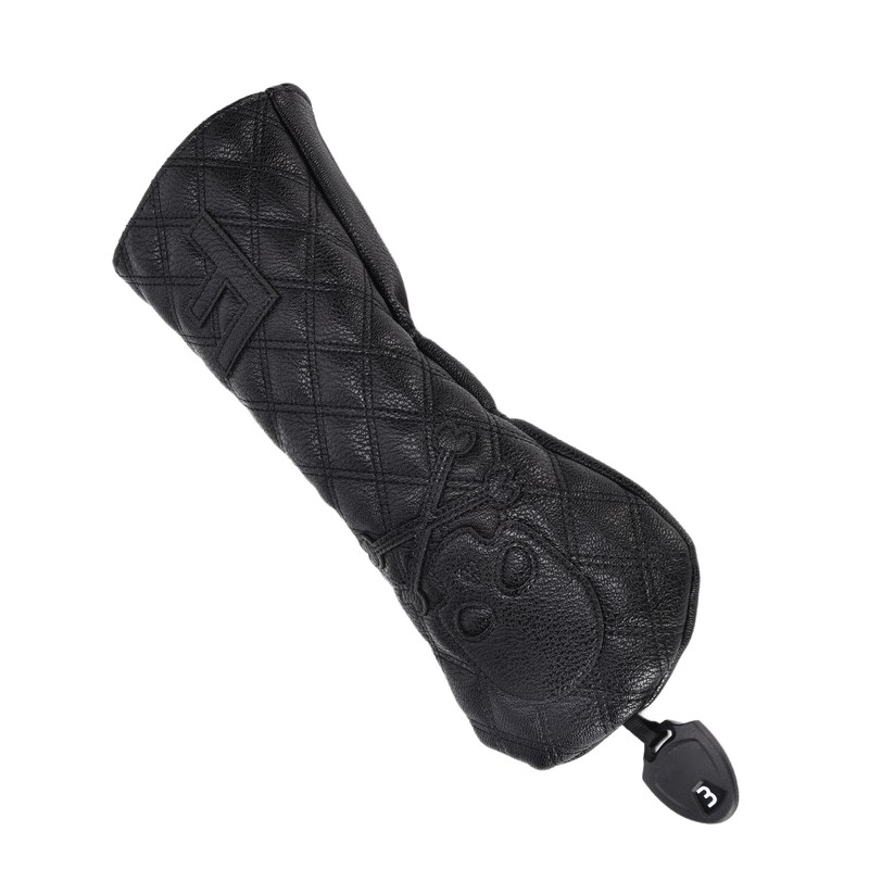 PU Leather Golf Wood Head Covers Waterproof Golf Skull Pattern