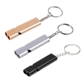 YUHENGCT 3 Pcs Whistle Whistle for Disaster Prevention Goods, Aluminum Rescue with Key Chain, Emergency, Climbing, Lifeguard, Referee, School, Hiking, Gym, Camping, Multi-functional Whistle (Gold,