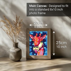 COLORDEMY 2-in-1 Paint by Numbers Kit - Rolled Canvases (20x25cm & 20x20cm), 16 Colours, Brushes & Paints Included - Fun for Adults & Kids, Perfect for Parties or Group Painting (Giraffe Design)