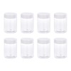 sourcing map Round Plastic Jars with White Screw Top Lid,