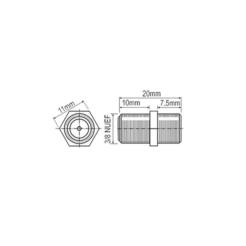 10x F-Connector SAT-FOX SAT Female / Female for F-Connector Coaxial
