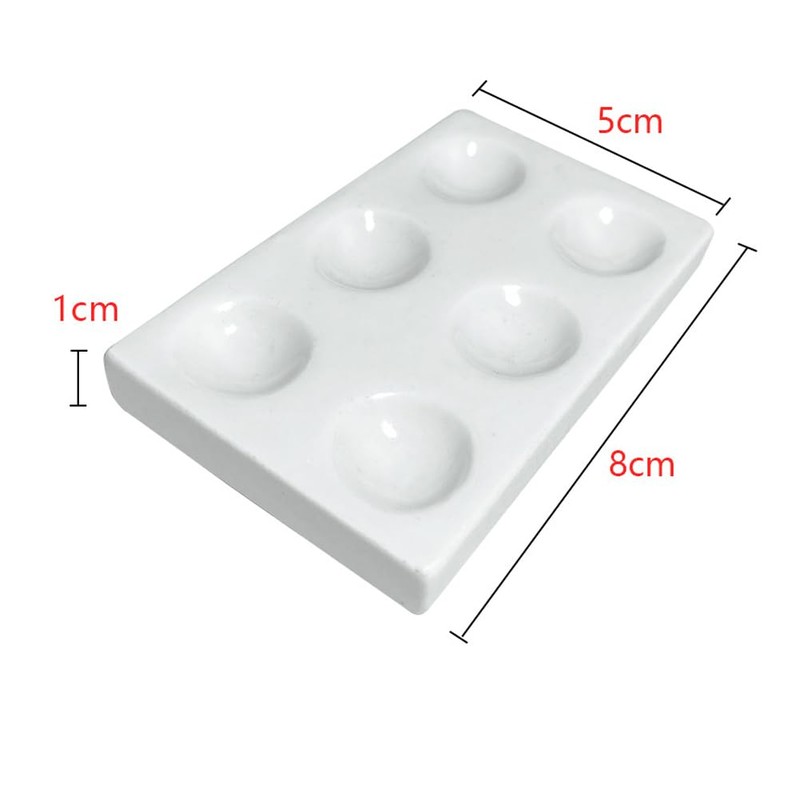 1PC White Porcelain Spot Plate 6 Wells Laboratory Spotting Reaction
