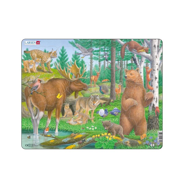 Larsen FH36 Fauna selvatica della foresta boreale settentrionale/Taiga, Puzzle Incorniciato con 29 pezzi