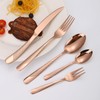 A · HOUSEWARE Hammered Flatware Set Copper/Rose Gold Silverware 20