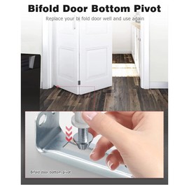 URTERYSER Bifold Door Hardware Upgraded Bifold Closet Door Hardware Repair Part Bi-Fold Door Bottom Pivotsand Support Metal Plate Metal and Door Hardware Simple Installation Door Hardware Bifold Door