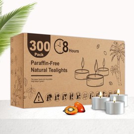 Tea Candles 300 Pack - 8 Hour Burn Time,Unscented Tea Lights Candles for Shabbat, Weddings, Christmas, Home Decor