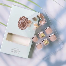 White French Tip Press On Toenails Short Square Rhinestone Toe Nail Press Ons Nude Fake Toenails with 3D Gold Bow Charms Decorations Glossy Full Cover Acrylic Press On Toe Nails for Women Girls 24PCS