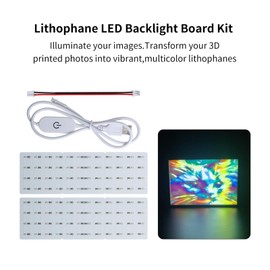 BAZAMD 3D Drucker Zubehör Bambuolab LED Hintergrundbeleuchtung Board Replacement Kit: PCB Light Board mit Anschlusskabel für Lighphane Fotomodell DIY Druckprojekt