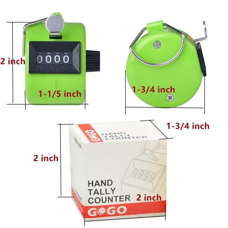 GOGO ABS Handheld Tally Counter, 4 Digit Display Clicker, for