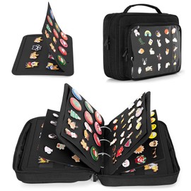 Luxja Pin Display Bag with 4 Detachable Pages (Fit for Pins, Brooches and Patches), Pin Book Pin Bag with Accessory Pockets (Bag Only), Black