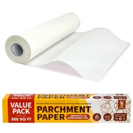 Katbite 15in x 242ft, 300 Sq.Ft Value Pack Parchment Paper Roll for Baking, Parchment Baking Paper with Serrated Cutter, Heavy Duty & Value Pack Roll for Cooking, Air Fryer, Steaming, Bread
