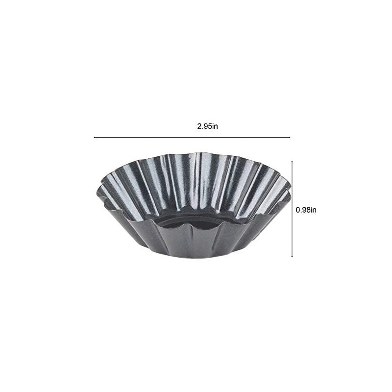 Egg Tart Mold Set of 12 Carbon Steel Upgrade Bigger