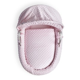 Clair de Lune | Dimple Moses Basket Bedding Set | Universal Moses Dressing Covers Set | Made in Great Britain (Basket is NOT included) - (Pink)