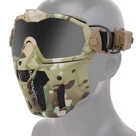 Tactical Mask Detachable Goggle With Anti-fog Fan System Full Face Protective CS Wargame Combat Airsoft Paintball Accessories