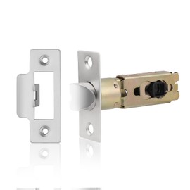 Probrico Satin Nickel Tubular Latch Ajustable 45mm or 57mm,Stainless Steel Mortice Latch for Internal Doors Lever Door Handles,1 Pack