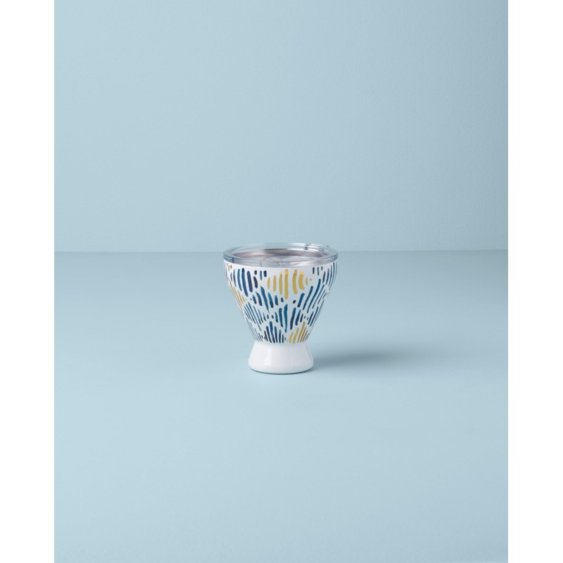 Lenox 895898 Blue Bay Ikat Pattern Stainless Steel Cocktail Tumbler