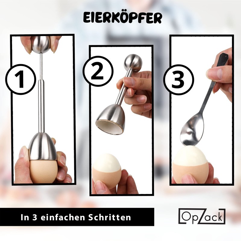 OpZack 1 x premium egg topper made of high-quality stainless