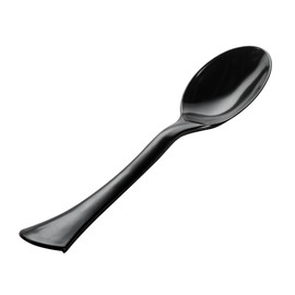 Restaurantware-Cater Tek 9.8 Inch Catering Spoons, 10 Disposable Serving Utensils - Comfortable Handle, Serve Hot And Cold Food, Black Plastic Serving Spoons, For Parties, Buffets, Catering Events
