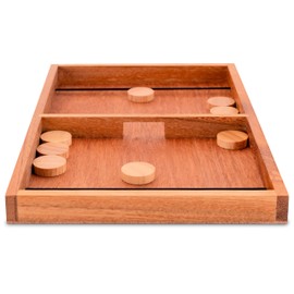 LOGOPLAY Sling Puck - for 2 Players - Playing Field 35 x 22 cm - Skill Game in Wooden Box