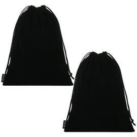 Cosmos 2 Pcs Portable Headphone Carrying Bag Travel Headset Storage Pouch Soft Drawstring Headphone Case Bag for Over-Ear Headphones Gaming Headset Neckband Earphones (Black Color)
