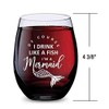 GSM Brands Stemless Wine Glass for Mermaid Gifts - Made