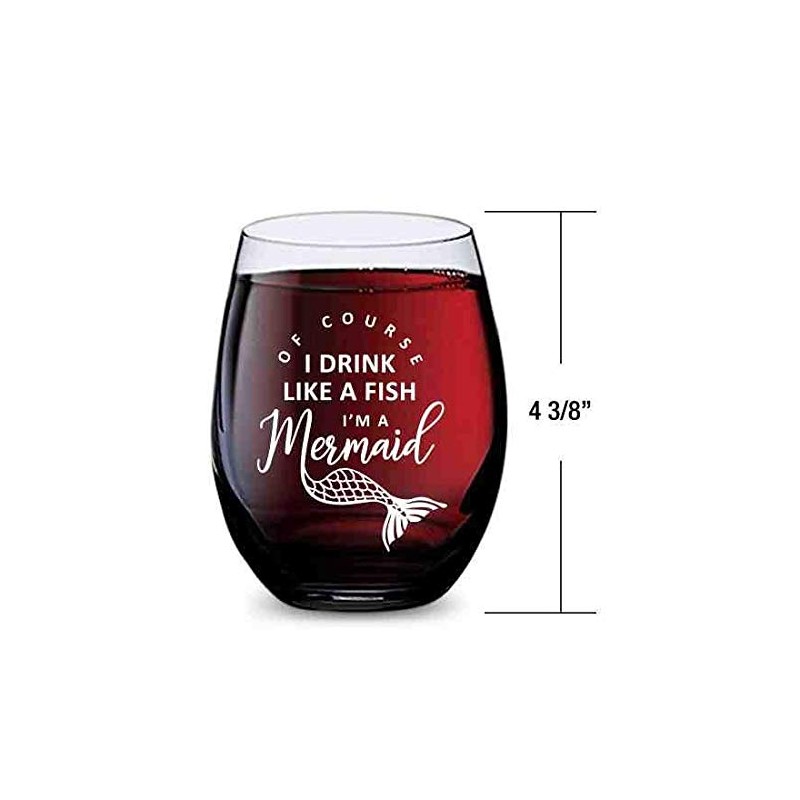 GSM Brands Stemless Wine Glass for Mermaid Gifts - Made