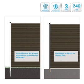 Patio Outdoor Privacy Screen Pool Fence for Inground Pools Deck Backyard Outdoor Safety Fence Barrier with Fence Poles Removable Fencing 4'x16' Brown