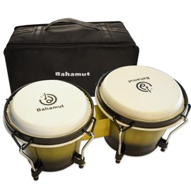 BAHAMUT Bongo Drum Set, 6"+7" Wooden Bongos for Adults & Kids Beginners, Ideal Percussion for Education and Practice, Comes with Tuning Wrench & Waterproof Bag
