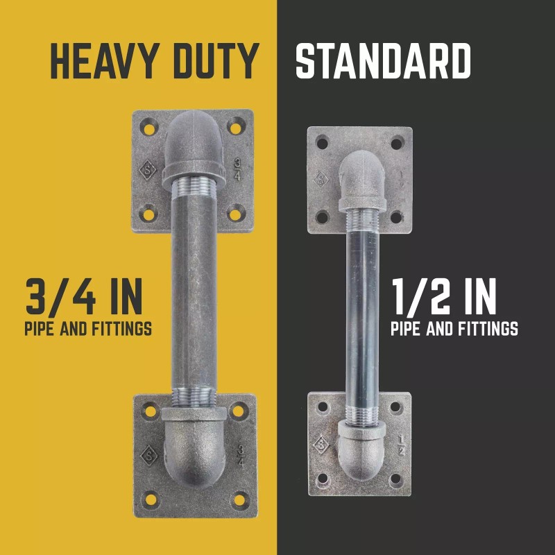 Pipe-Decor.com 1/2 in. Square Barn Door Handle ? 10.5 in.