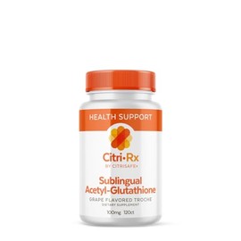CitriRx Sublingual Acetyl Glutathione 100mg, 120 ct Lozenges - 4 Mos Supply - Grape Flavor - Made in USA