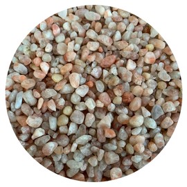 GAF TREASURES Wholesale Natural Semi Tumbled Sunstone Gemstone Chips, Crushed Mini Crystals, Undrilled Crystal Chips (Sunstone, 0.25 Pound)
