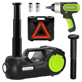 E-HEELP Electric Car Jack Kit 5Ton 12V Hydraulic (Lifting Range: 6.1-20.86 inch) with Impact Wrench & Inflator for Car SUV Sedan MPV with LCD & Tire Pressure Display