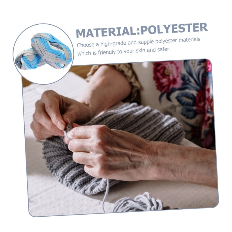 Ciieeo 2rolls Hand Crocheted Yarn for Projects of Creative Flat