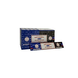 Satya 01307 Nag Champa & Black Opium Combo Set of Incense Sticks, 12 Packs x 16g, Multi, One Size