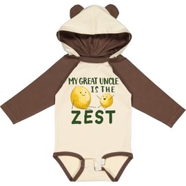 inktastic My Greant Uncle Is the Zest Long Sleeve Creeper Newborn Natural & Brown W Ears 45554