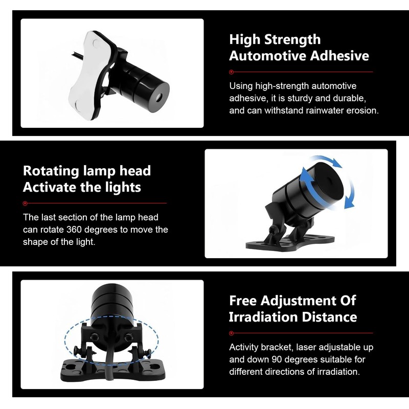 lekiliky Car Laser Rear Fog Light, High-Brightness Waterproof Laser Fog