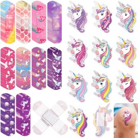 Panelee Vendajes de Dibujos Animados de 20 Estilos para Niños Vendajes con Patrones de Unicornio Vendaje Transpirable Impermeable Patrones Surtidos Cómodo Flexible Protección Cuidado (150)