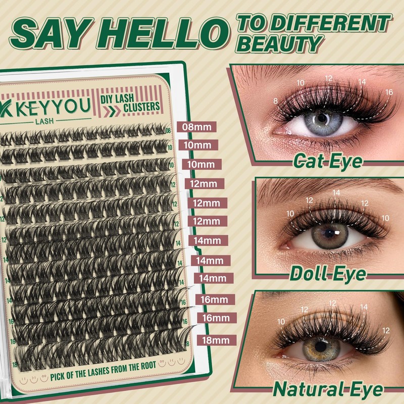 Lash Clusters Kit Soft Natural with Thin Band Easy to